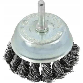 Drátěný kartáč Geko Kartáč drátěný čelní s nástavcem do vrtačky 75 mm