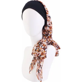 Šátek Šátek na hlavu - vzorovaný černohnědý