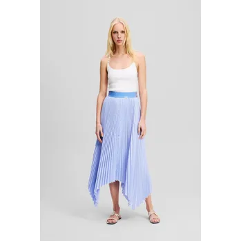 Dámská sukně SUKNĚ KARL LAGERFELD ASYMMETRICAL PLEATED SKIRT ULTRAMARINE-WHITE STRIPE