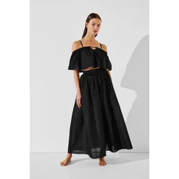 Dámské plavky PLÁŽOVÉ OBLEČENÍ KARL LAGERFELD KARL DNA LONG SKIRT BLACK