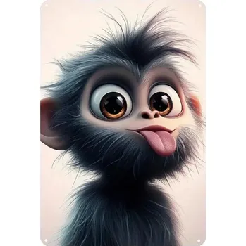 Plechová cedule BAF Plechová cedule Zlomyslná opička 30 x 20 cm