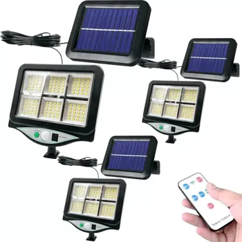 Venkovní osvětlení Sada 3ks LED solární světlo - reflektor 120 LED s modulárním solárním panelem, pohybový a soumrakový senzor, s dálkovým ovládáním (UŠETŘÍTE! Výhodné balení solárních světel)