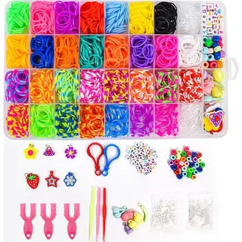 dětská sada na výrobu šperků Sada Loops gumičky na výrobu náramků v boxu 24,5 x 15 x 2 cm 1400 ks