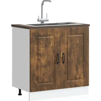 Kuchyňská skříňka Skříňka pod umyvadlo "Kalmar" kouřový dub 80x46x81,5cm kompozit