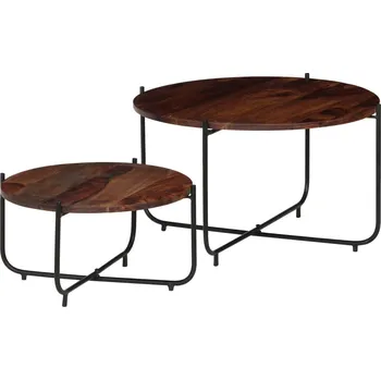 Konferenční stolek Sada konferenčních stolků 2 kusy masivní akácie 60 x 35 cm