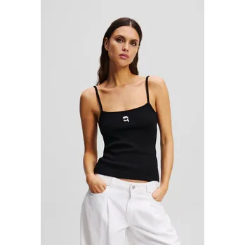 Dámské tričko TOP KARL LAGERFELD IKON PATCH TANK TOP BLACK