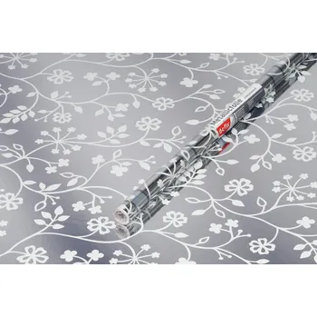 Tapeta Samolepicí fólie metalická s bílým květinovým vzorem 67,5 cm x 1,5 m, 3478036 / samolepicí tapeta metallic Flower Tendril 347-8036 d-c-fix