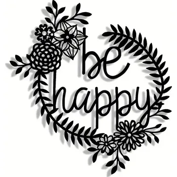 Obraz BAF Kovový znak BE HAPPY