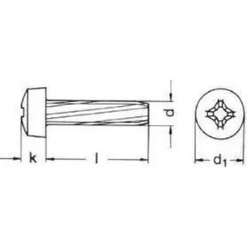 Spojovací materiál šroub M4x6 ZINEK půlkulatá hlava křížová drážka závitořezný DIN 7516A