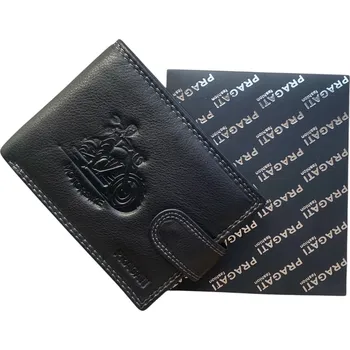 Peněženka PRAGATI Pánská kožená peněženka s přezkou black