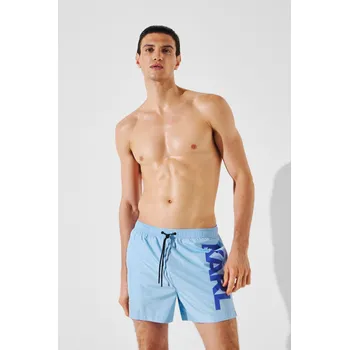 Pánské plavky PLAVKY KARL LAGERFELD KARL LOGO SHORT BOARDSHORTS PLACID BLUE