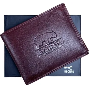 Peněženka Pánská kožená peněženka Hunters wine (RFID secure)