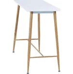 Barový stůl, bílá / buk, 110x50 cm, DORTON