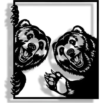 Obraz BAF Kovový znak Veselí medvědi