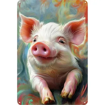 Plechová cedule BAF Plechová Spokojené selátko 30 x 20 cm