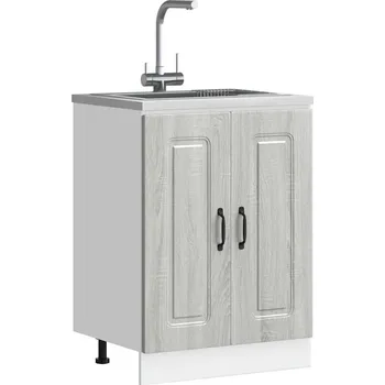 Kuchyňská skříňka Skříňka pod umyvadlo "Kalmar" šedý sonoma 60x46x81,5cm kompozit