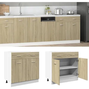 Kuchyňská skříňka Zásuvková skříňka "Lyon" dub sonoma 80x46x81,5 cm, konstrukční dřevo