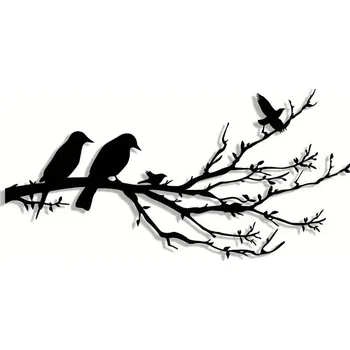 Obraz BAF Kovový znak Ptáci na větvi