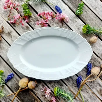 BERNADOTTE mísa oválná 34 cm, bílá, Thun 1794 (Porcelánový podnos 2. jakost)