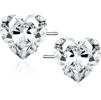 Náušnice Olivie Stříbrné náušnice 7 mm SRDCE 9514 Ag 925; ≤0,9 g.