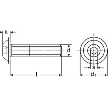 Spojovací materiál imbus M4x10 ZINEK 10.9 půlkulatá hlava límec ISO 7380-2
