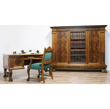 Kancelářská sestava Starožitná neorenesanční pracovna - 3 části