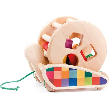 Dřevěná hračka Bajo Dřevěný tahací motorický šnek přírodní