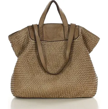 Kabelka MARCO MAZZINI Béžová pletená shopper bag (v186b) Velikost: ONE SIZE