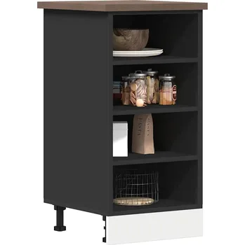 Kuchyňská skříňka Spodní skříňka „Riga“ černá 40 x 44,5 x 81,5 cm, z umělého dřeva