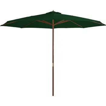 Stínicí technika Zahradní slunečník s dřevěnou tyčí vínový 350 cm