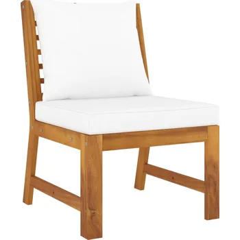 Zahradní sestava 3dílná zahradní sedací souprava s poduškou krémová akácie