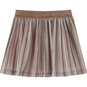 Dívčí oblečení Dětská plisovaná sukně se třpytkami hnědá a růžová 140