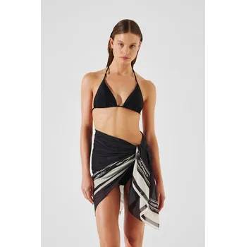 Dámské plavky PLÁŽOVÉ OBLEČENÍ KARL LAGERFELD KL X BORSALINO PAREO BLACK