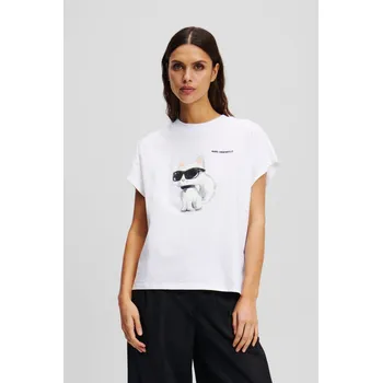TRIČKO KARL LAGERFELD IKON AQUARELLE C LOOSE T-SHIRT WHITE