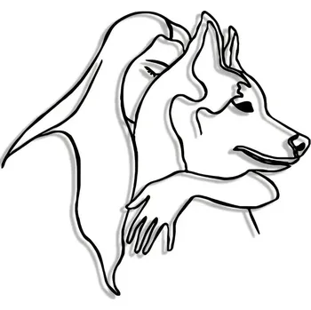 Obraz BAF Kovový znak Dívka a pes