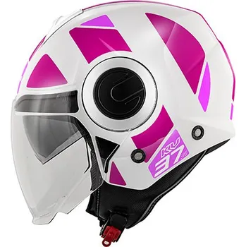 Helma na motorku KAPPA KV37 EVO STYLE LADY otevřená helma bílá růžová, XS