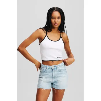 Dámské tričko TOP KARL LAGERFELD JEANS KLJ CONTRAST BINDING TANK WHITE
