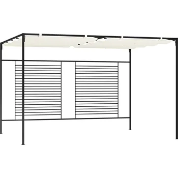 Zahradní stavba Altán se zatahovací střechou 3 x 4 x 2,3 m taupe 180 g/m²