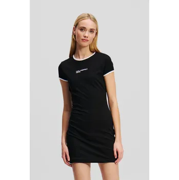 Dámské šaty ŠATY KARL LAGERFELD JEANS KLJ CAP SLEEVE MILANO DRESS BLACK