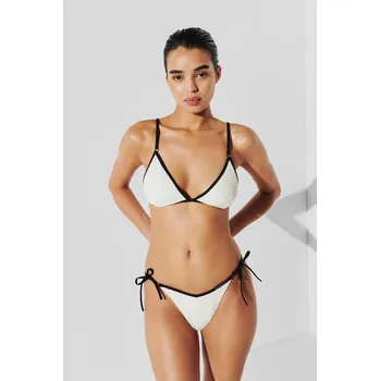 Dámské plavky PLAVKY KARL LAGERFELD CROCHET CHEEKY TANGA BOTTOMS CANNOLI CREAM