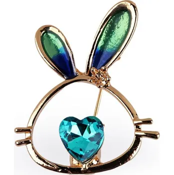 Brož Brož s broušenými kameny zajíček - blue zirkon