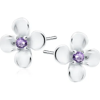 Náušnice Olivie Stříbrné náušnice KVÍTEK VIOLET 9509 Ag 925; ≤0,9 g.