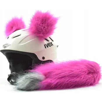 Velforia Ozdoba na helmu – Bambulky a ocas (cyklámové)