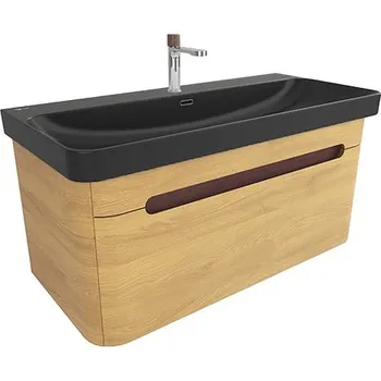 Koupelnový nábytek Koupelnová skříňka s umyvadlem SAT Fusion 97,5x43x45 cm dub medový mat SATFUSION100DMBKMB