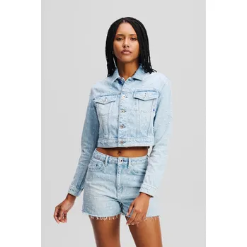 Dámská casual bunda BUNDA KARL LAGERFELD JEANS KLJ JACKET BOUCLE DENIM WASHED BLUE BOUCLE