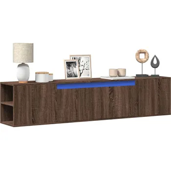 Televizní stolek Nástěnná TV skříňka s LED osvětlením bílá 135 x 31 x 39,5 cm