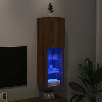 Televizní stolek TV skříňky s LED osvětlením 2 ks dub artisan 30,5 x 30 x 102 cm