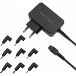Qoltec Univerzální 30W napájecí adaptér pro notebook | 8 pluginů