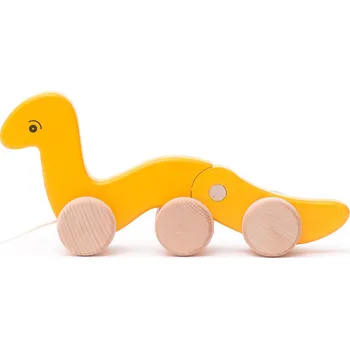 Dřevěná hračka Bajo Dřevěná tahací hračka pro děti housenka oranžová