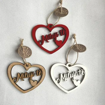 Srdce 10 cm Miluji tě Barva: Bílá